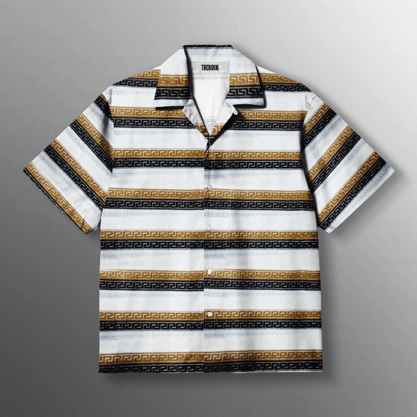 Golden Grids Knitted Shirt