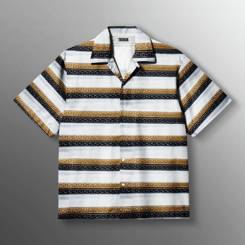 Golden Grids Knitted Shirt