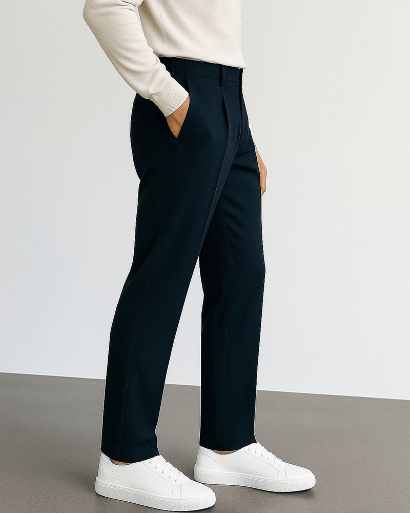 Navy Blue Stretch Pants for Classic and Comfortable Streetwear