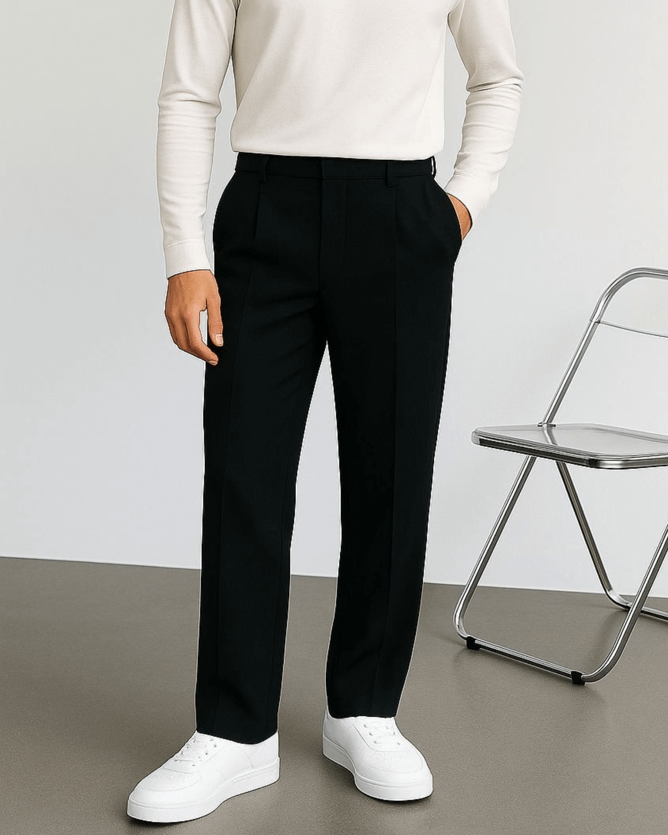 Jet Black Stretch Pants