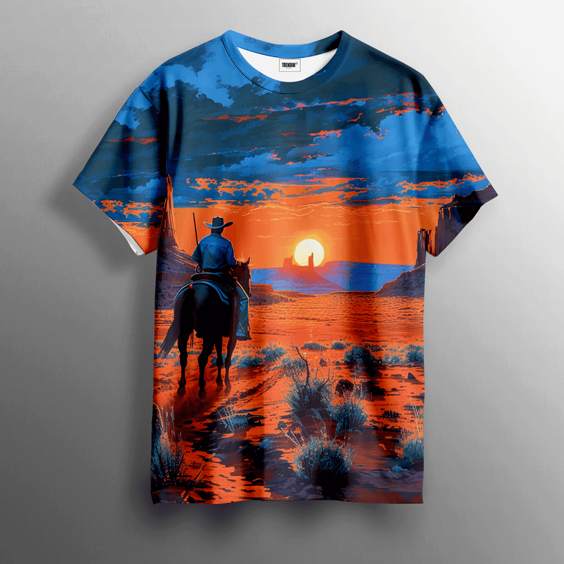 Cowboy's Last Light Printed Tee for Rugged and Bold Streetwear