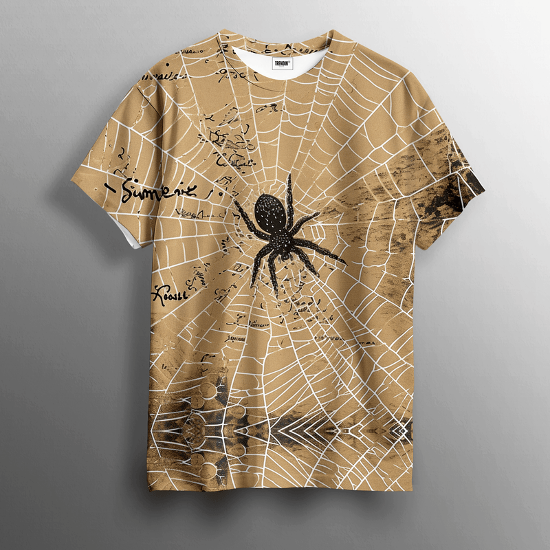 Spider Secrets Printed Tee for Bold and Mysterious Streetwear