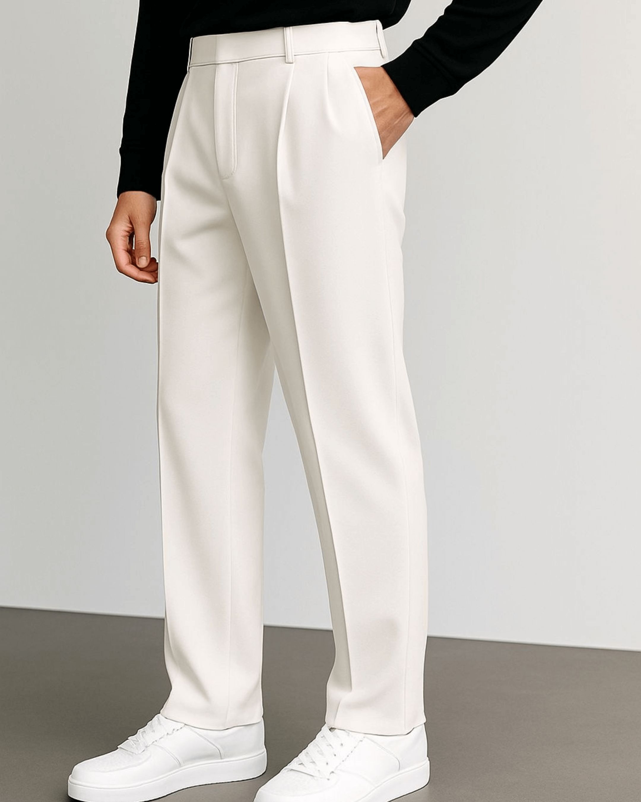 Ivory White Stretch Pants
