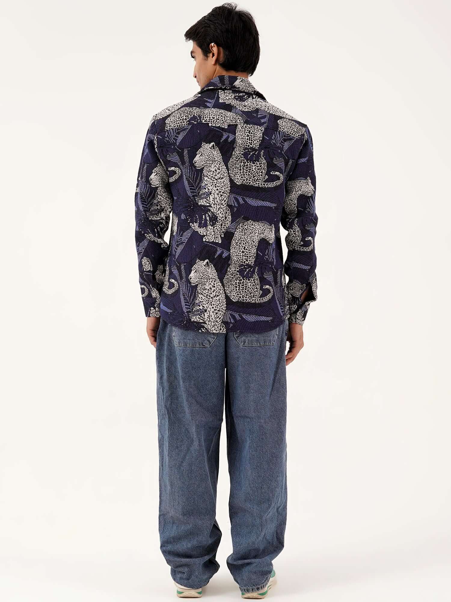 Leopard’s Lair Shacket – Luxury Jacquard Jacket - CLAZZEY