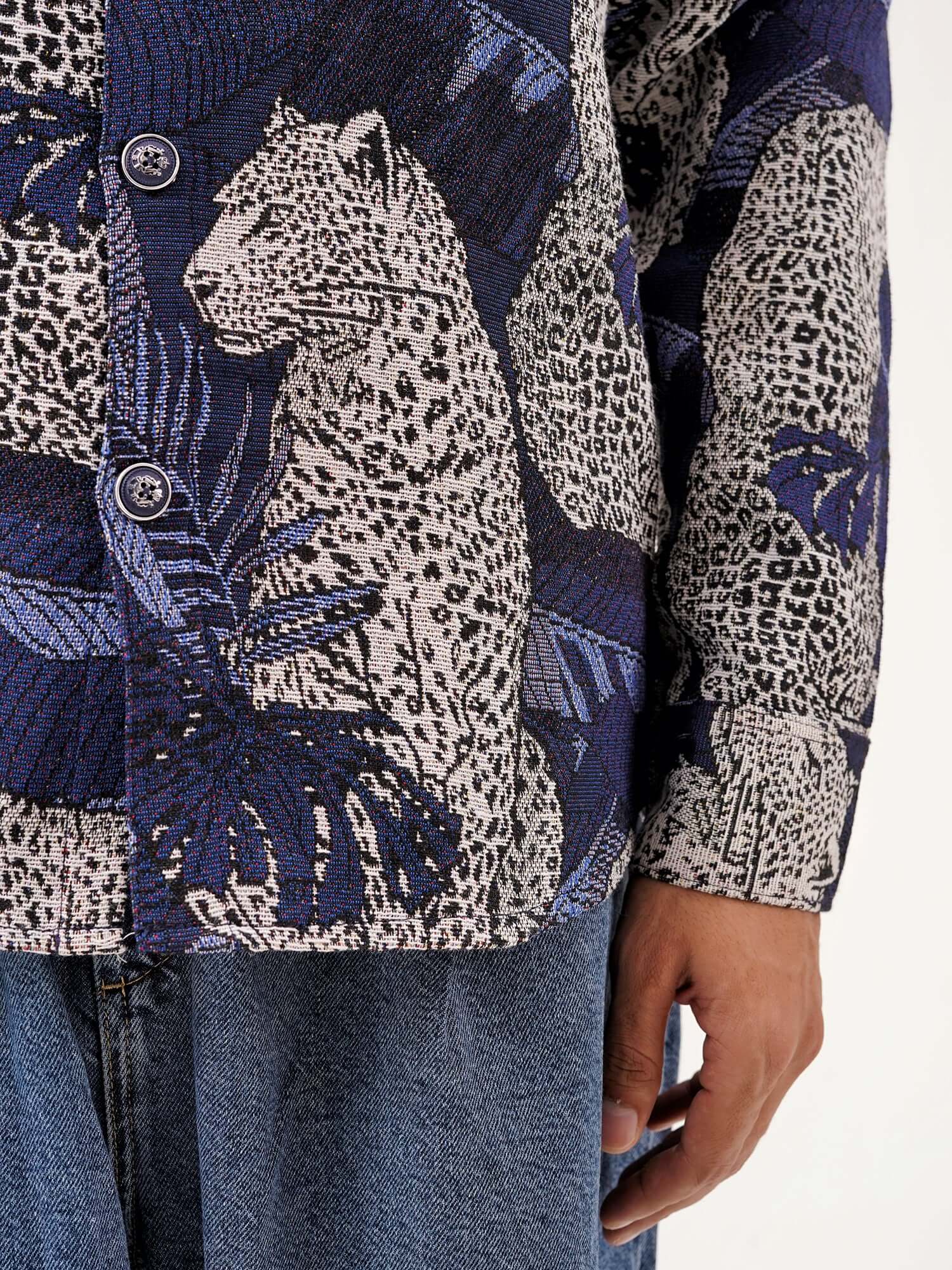 Leopard’s Lair Shacket – Luxury Jacquard Jacket - CLAZZEY