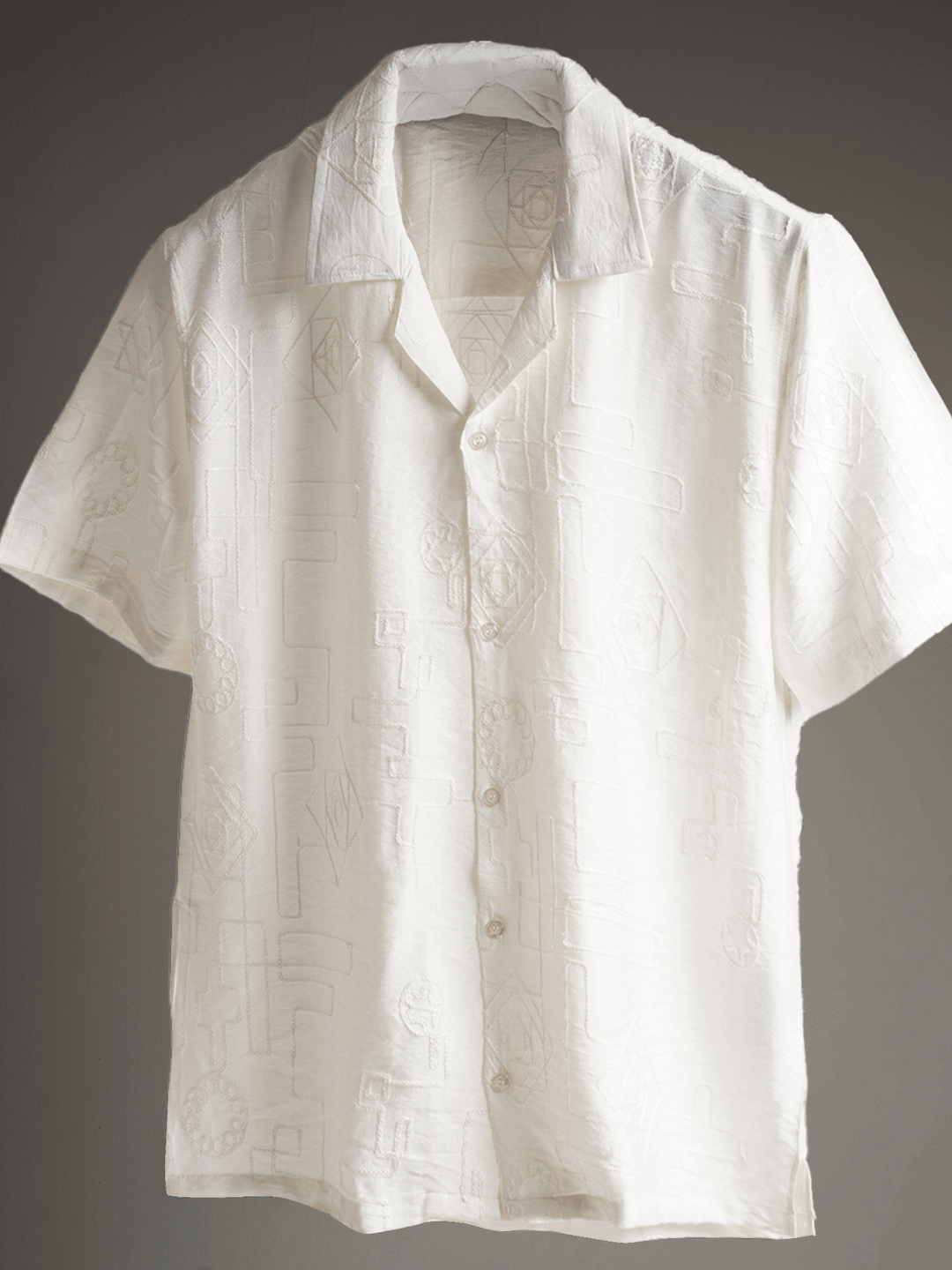 Linear Luxe white Knitted Shirt