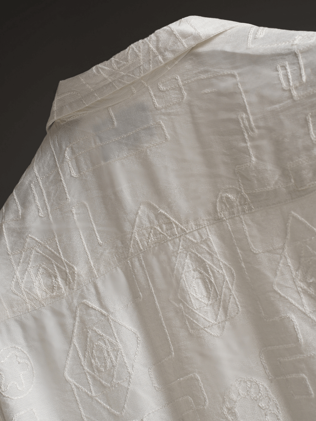 Linear Luxe white Knitted Shirt