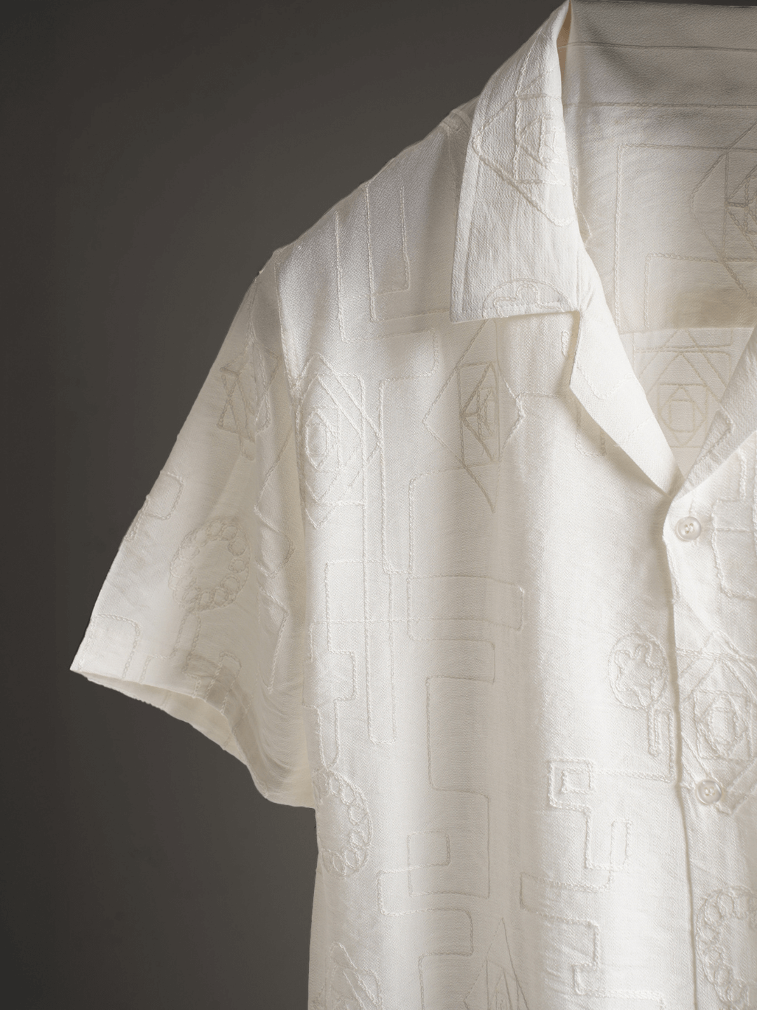 Linear Luxe white Knitted Shirt