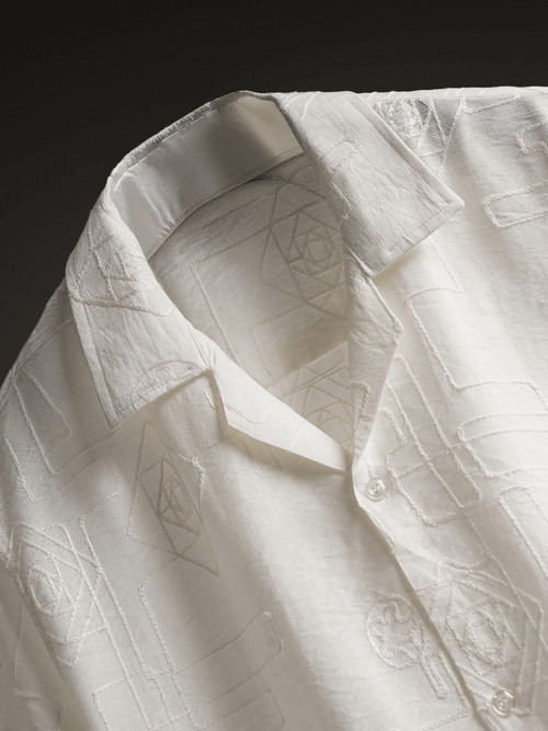 Linear Luxe white Knitted Shirt