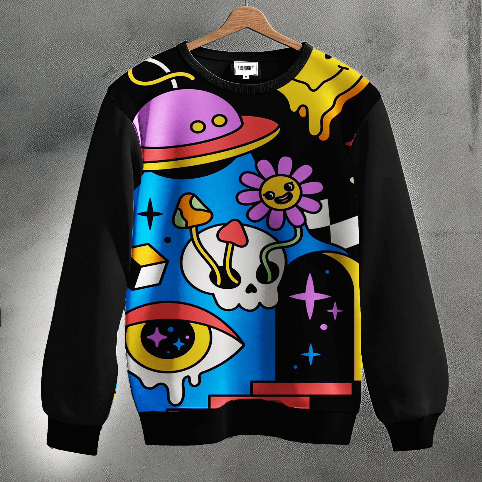 Neon Galaxy Printed Sweatshirt