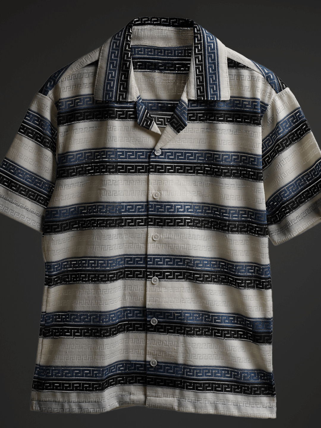 Ocean Waves Stripe Knitted Shirt