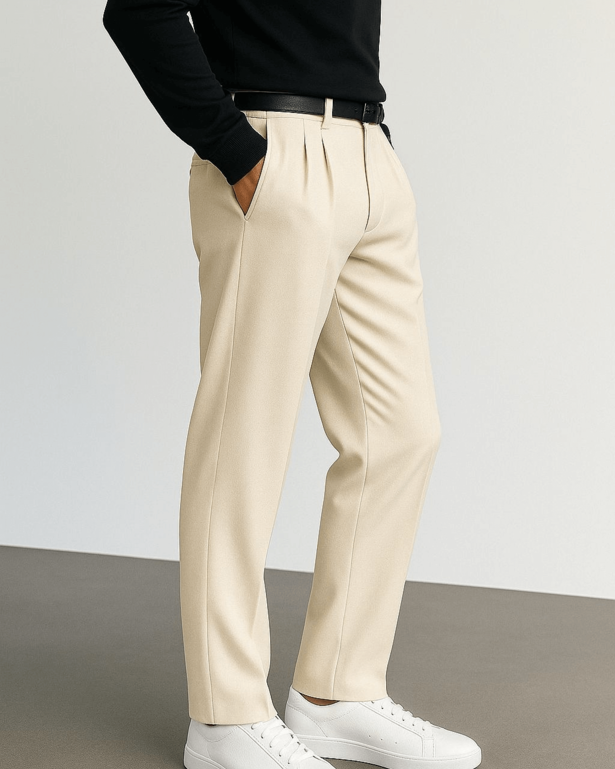 Sandstone Beige Stretch Pants