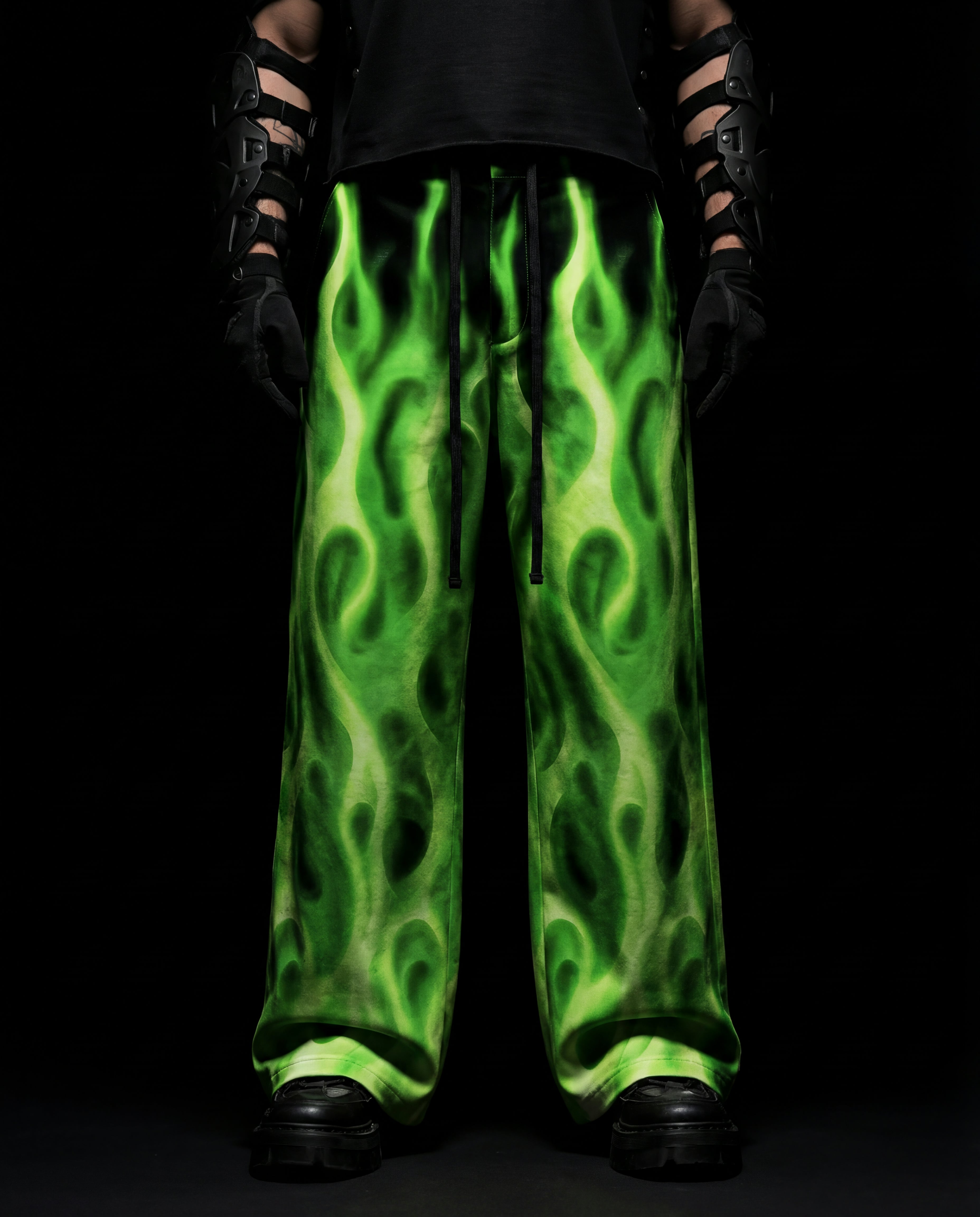 Neon Inferno Printed Baggy Pants