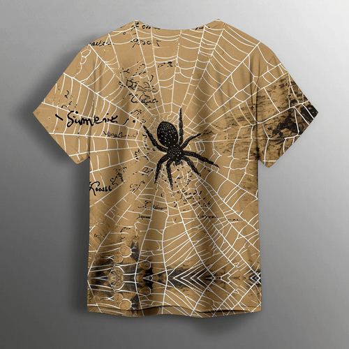 Spider Secrets Printed Tee for Bold and Mysterious Streetwear