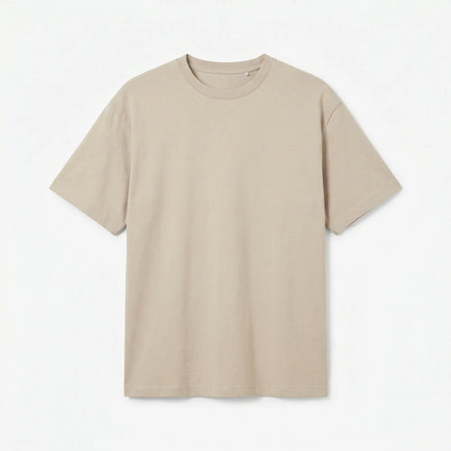 Premium Cotton Relaxed T-Shirt Beige