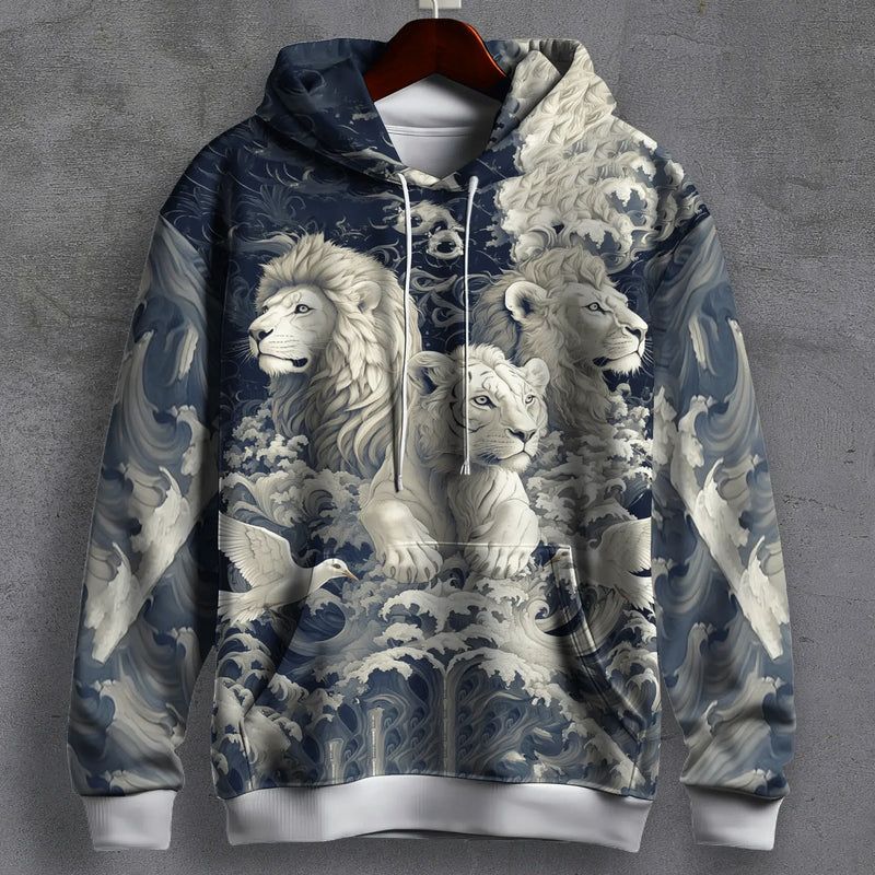 Throne of Waves Printed Hoodie