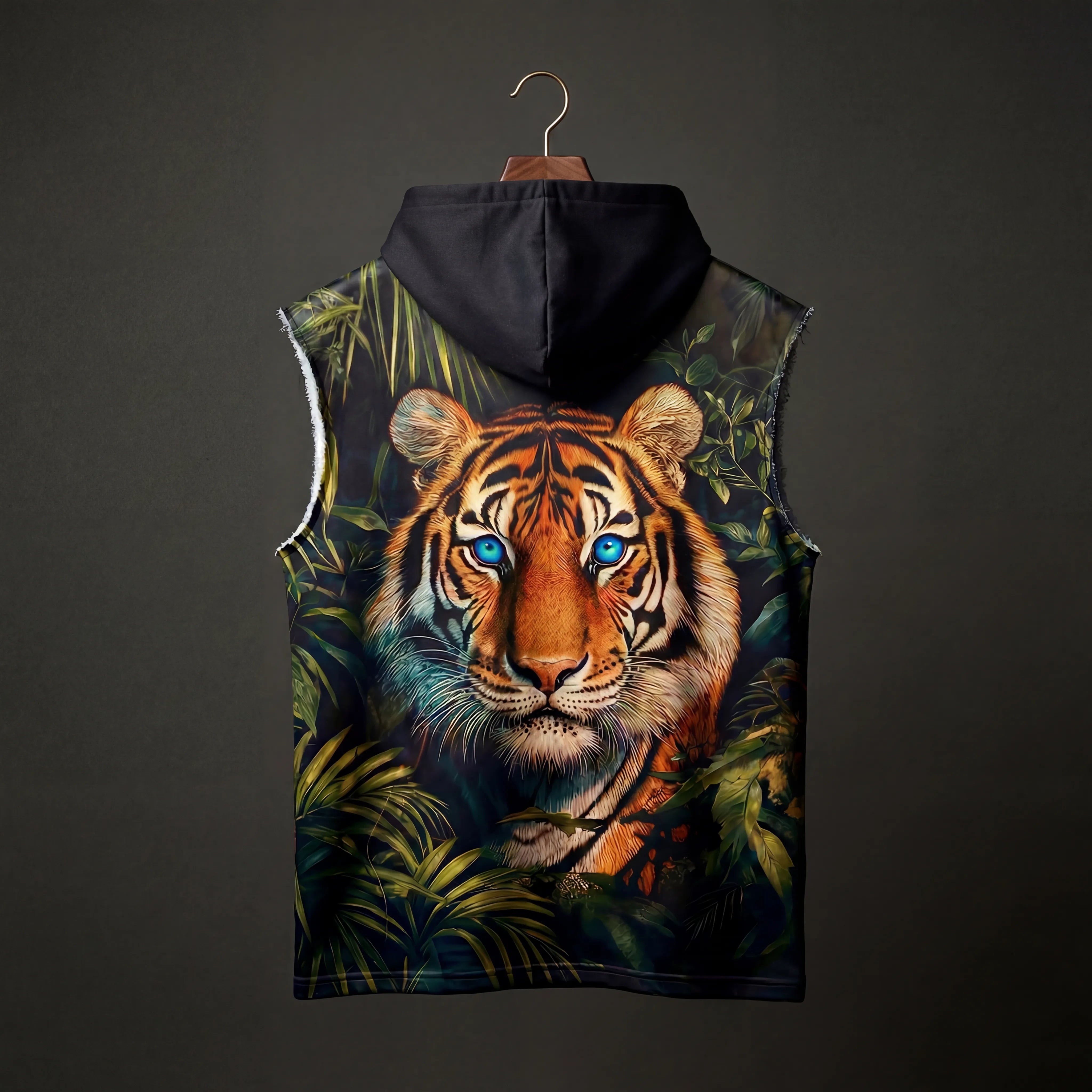 Jungle Eyes Oversized sleeveless Hoodie