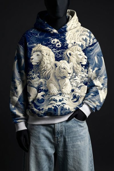 Throne of Waves Printed Hoodie
