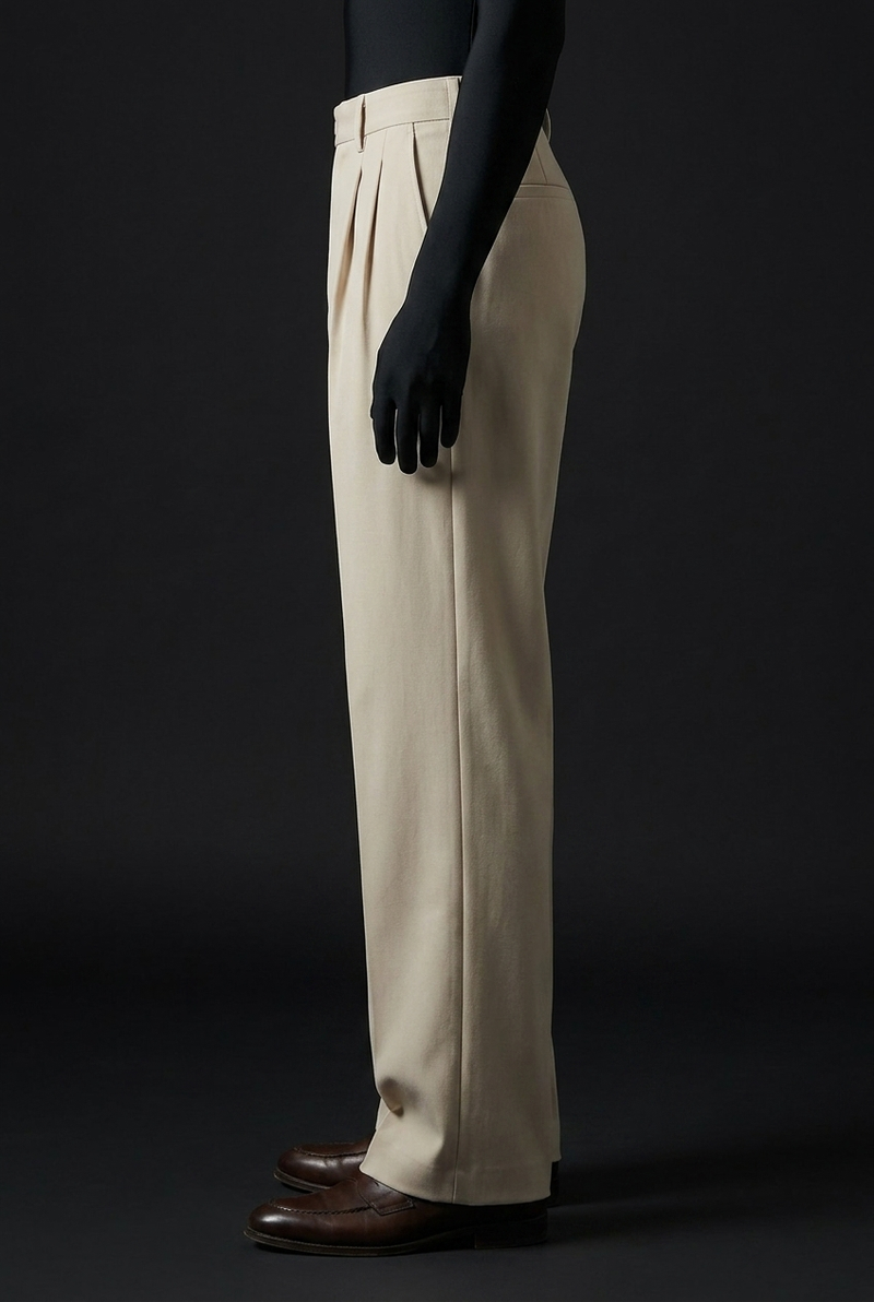 Sandstone Beige Stretch Pants for Neutral and Versatile
