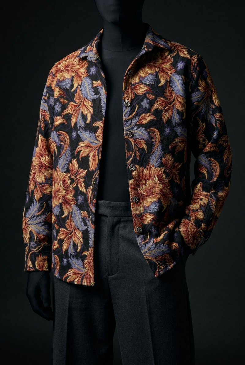 Baroque Bloom Over Shirt – Cotton Collared Over Shirts
