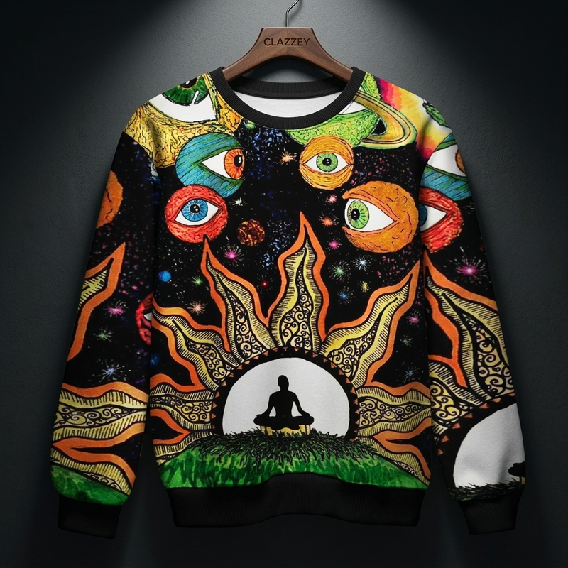Cosmic Meditation Printed Sweatshirt