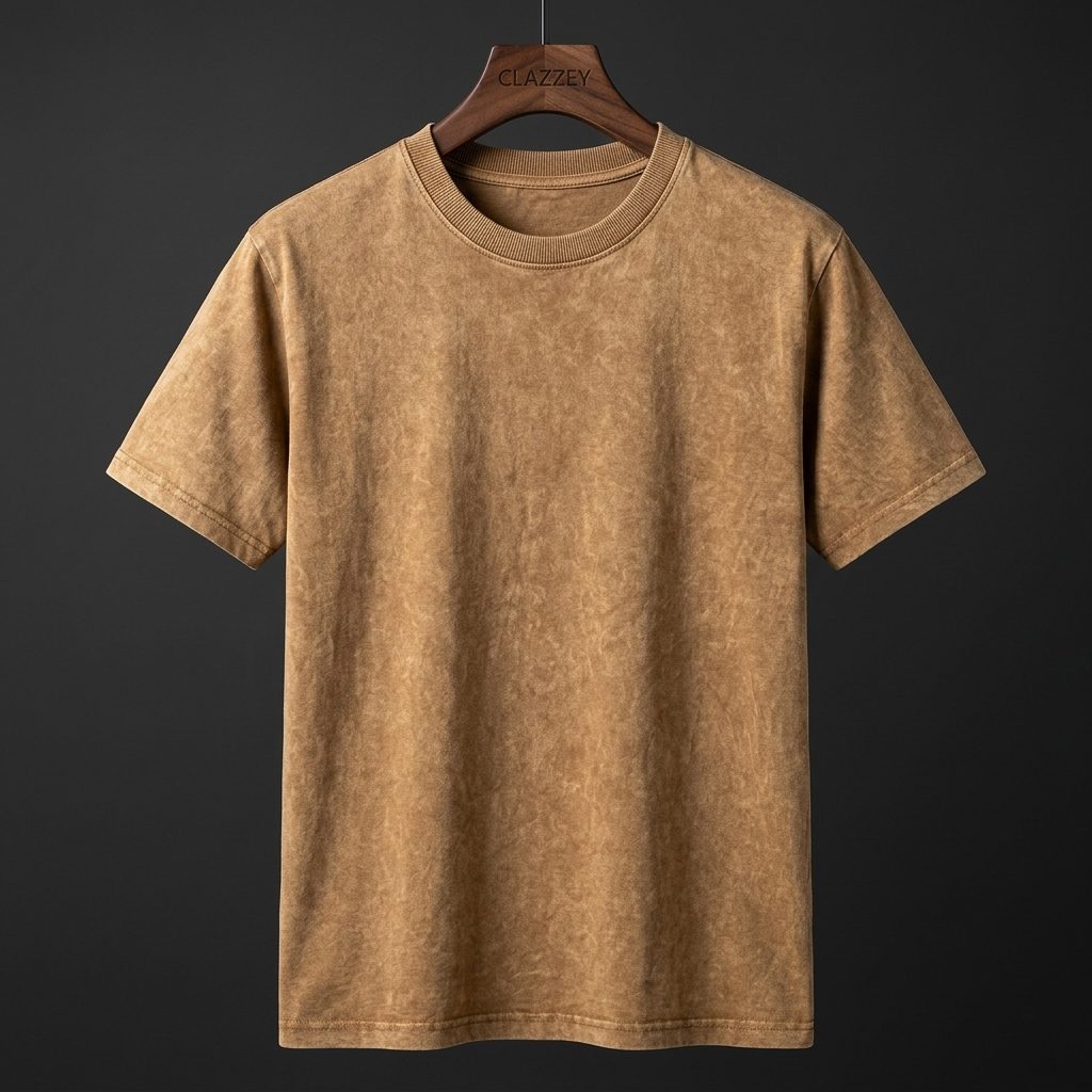 Stone Acid Wash Tee - Rustic Brown