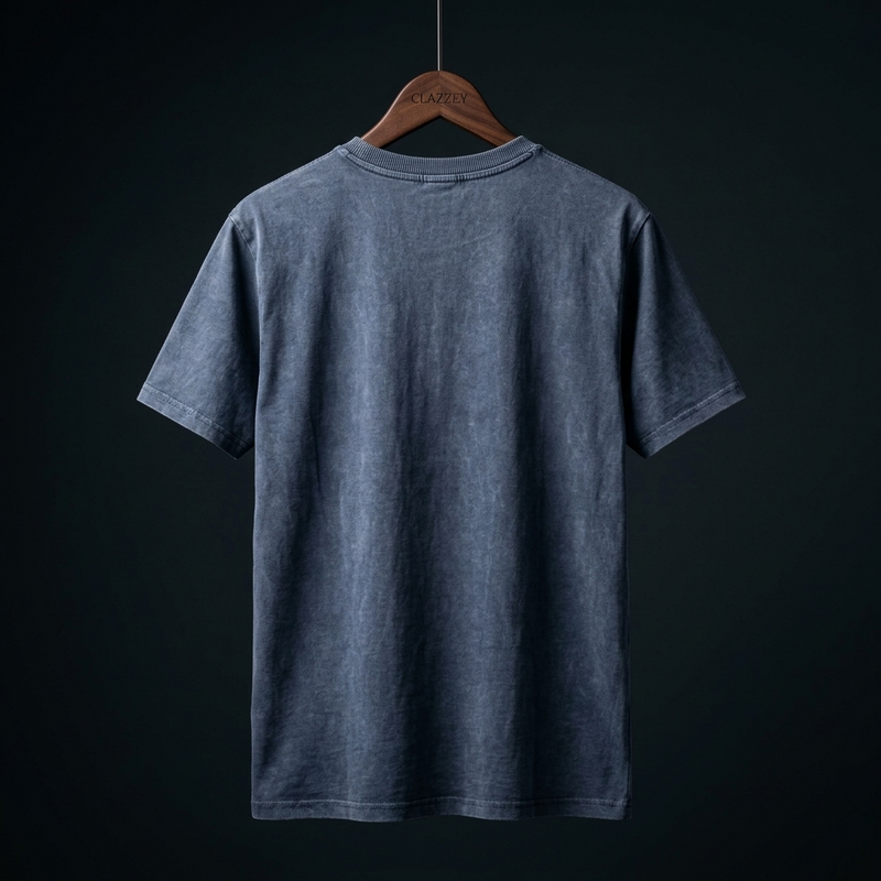 Stone Acid Wash Tee - Midnight Blue
