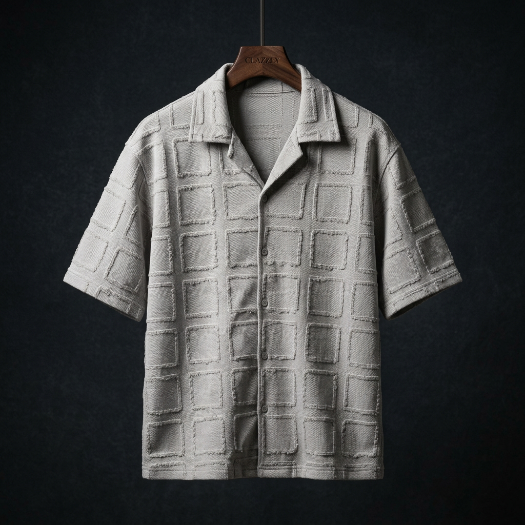 White Boxed Furr Knitted Shirt