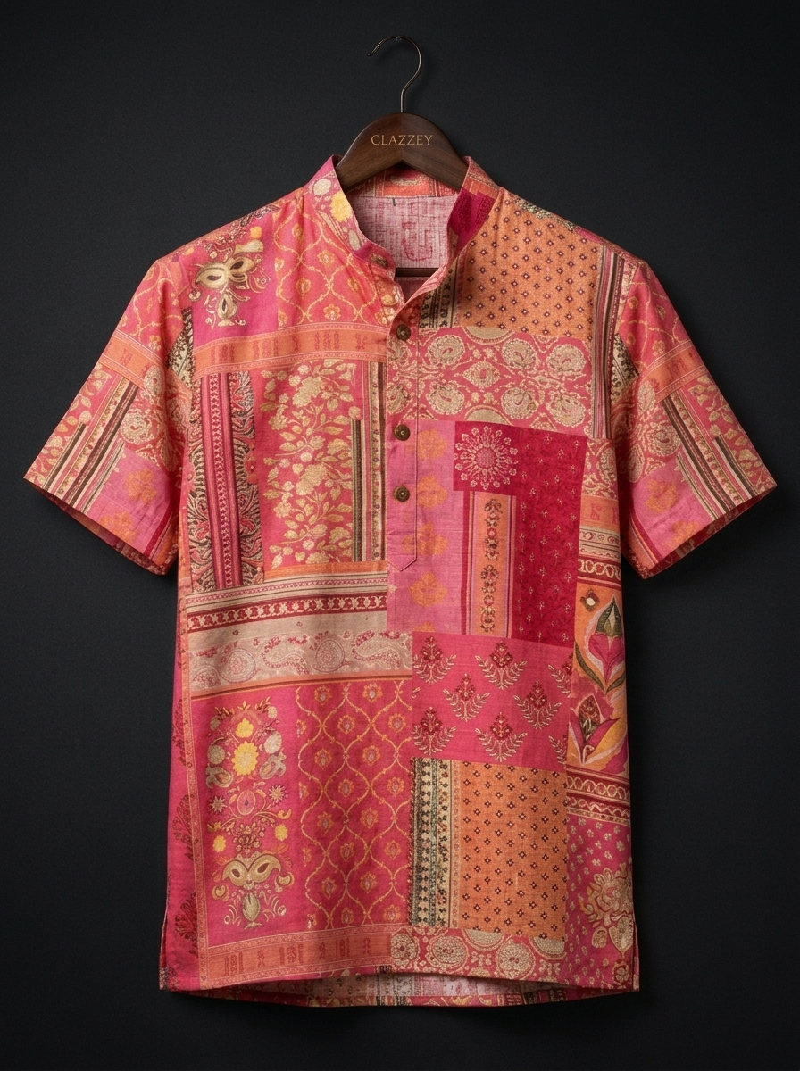 Festive Grace Short Kurta hanging front view