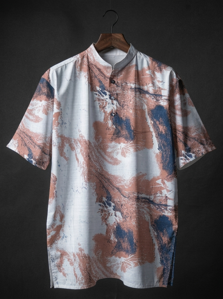 Earth Swirl Short Kurta - front hanging shot