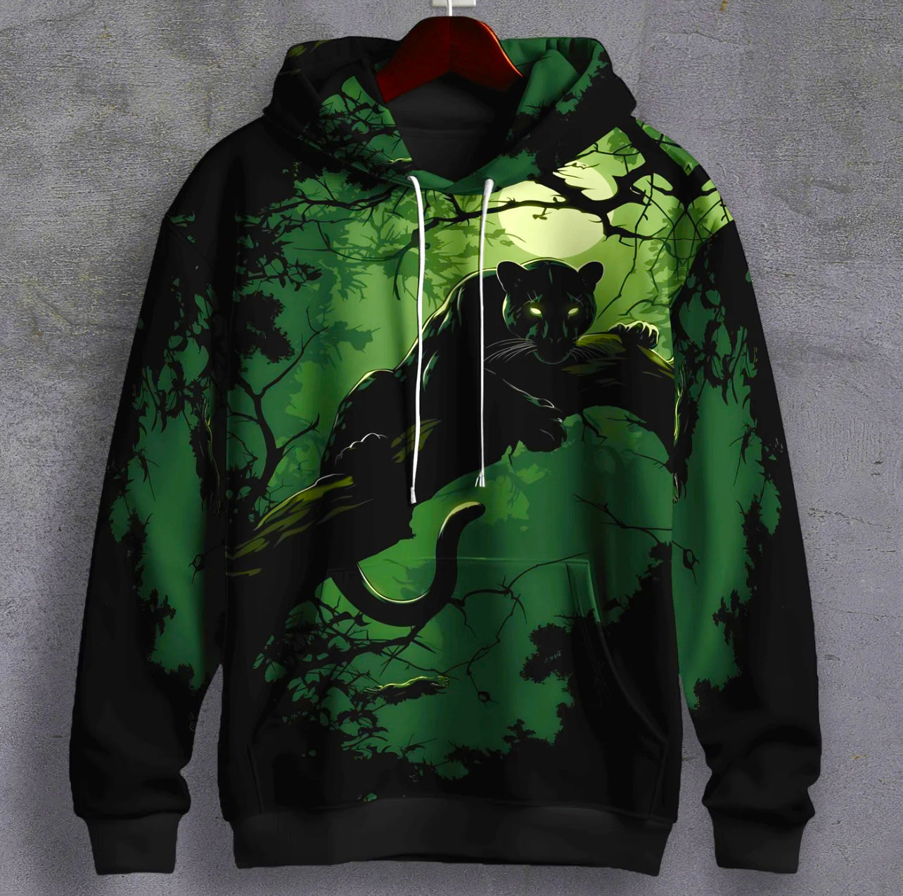 Exclusive Winter Drops: Limited Edition Winterwear black and green hoodie with panther design.