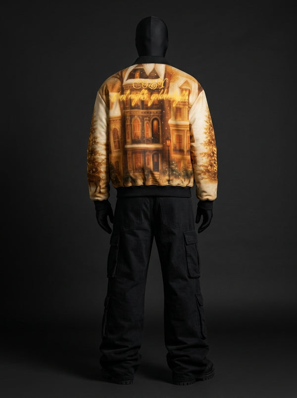 Fur-Lined Zip-Up Jacket  - Vintage Golden Hour