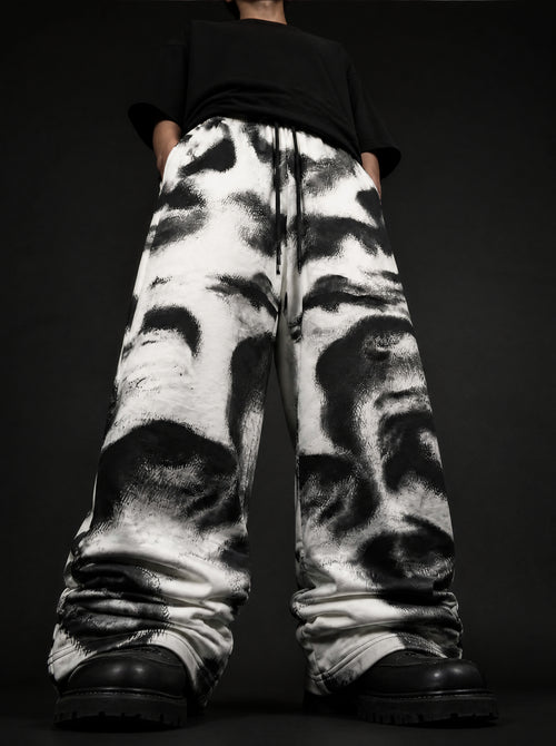 Noir Visage Printed Baggy Pants