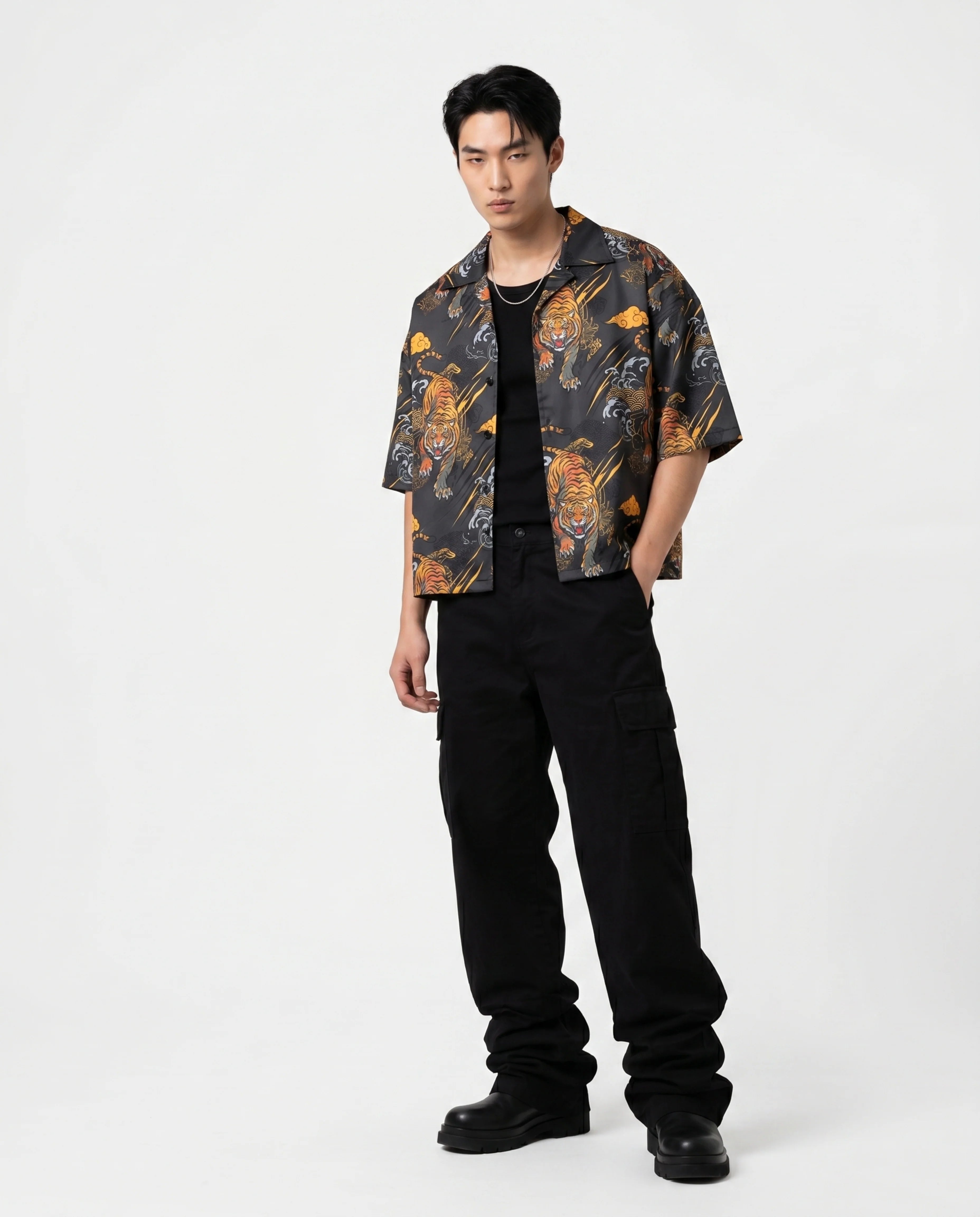 The Rebellion Tiger Boxy-Fit Cuban Shirt CLAZZEY