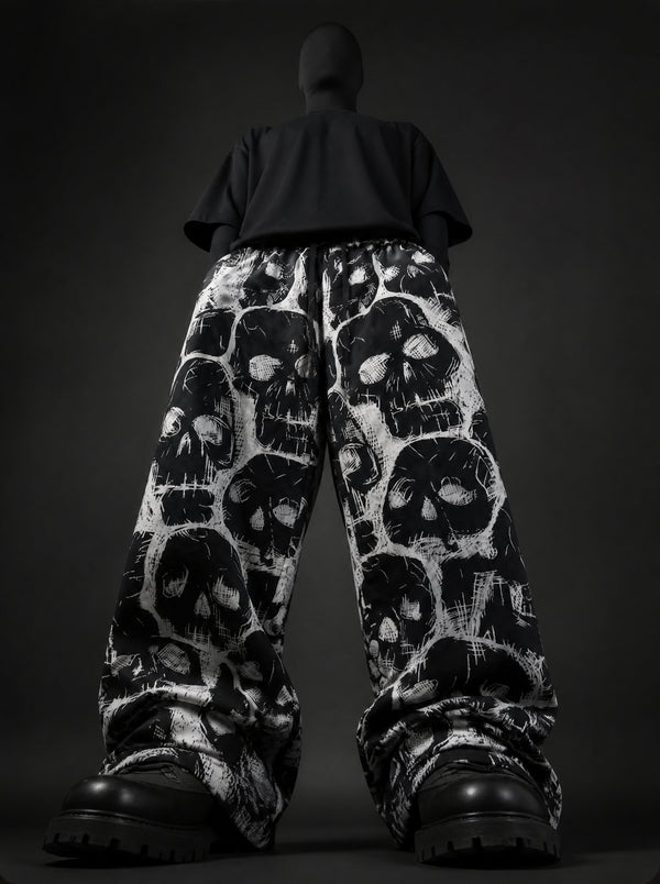 Spectral Skull Printed Baggy Pants