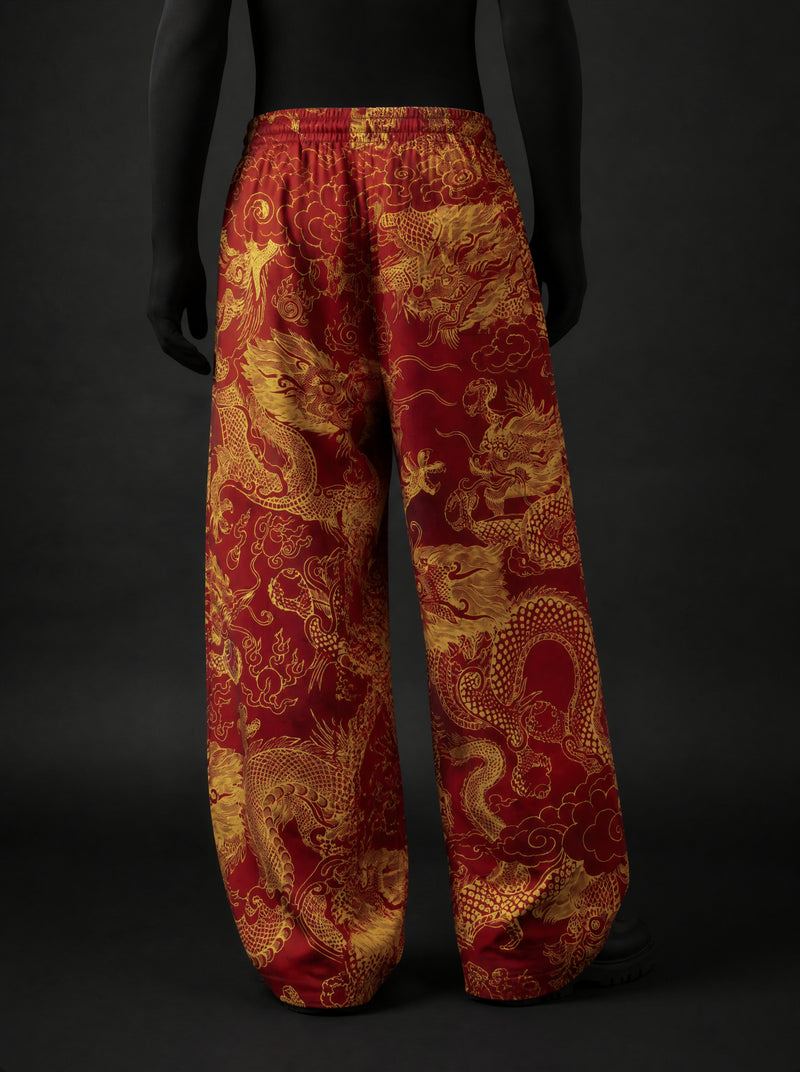 Imperial Dragon Printed Baggy Pants