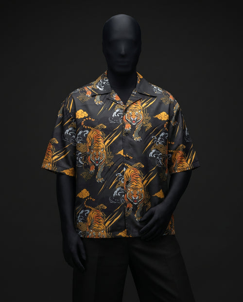 The Rebellion Tiger Boxy-Fit Cuban Shirt