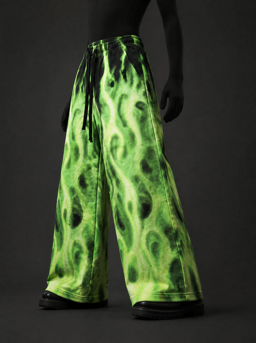 Neon Inferno Printed Baggy Pants