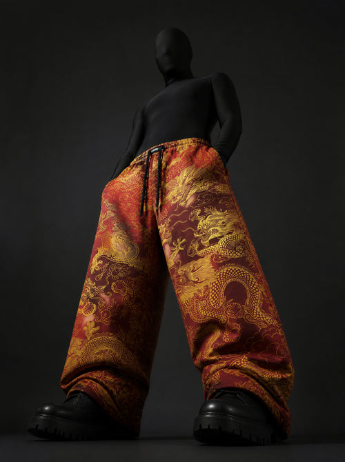 Imperial Dragon Printed Baggy Pants