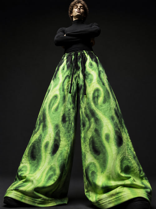 Neon Inferno Printed Baggy Pants