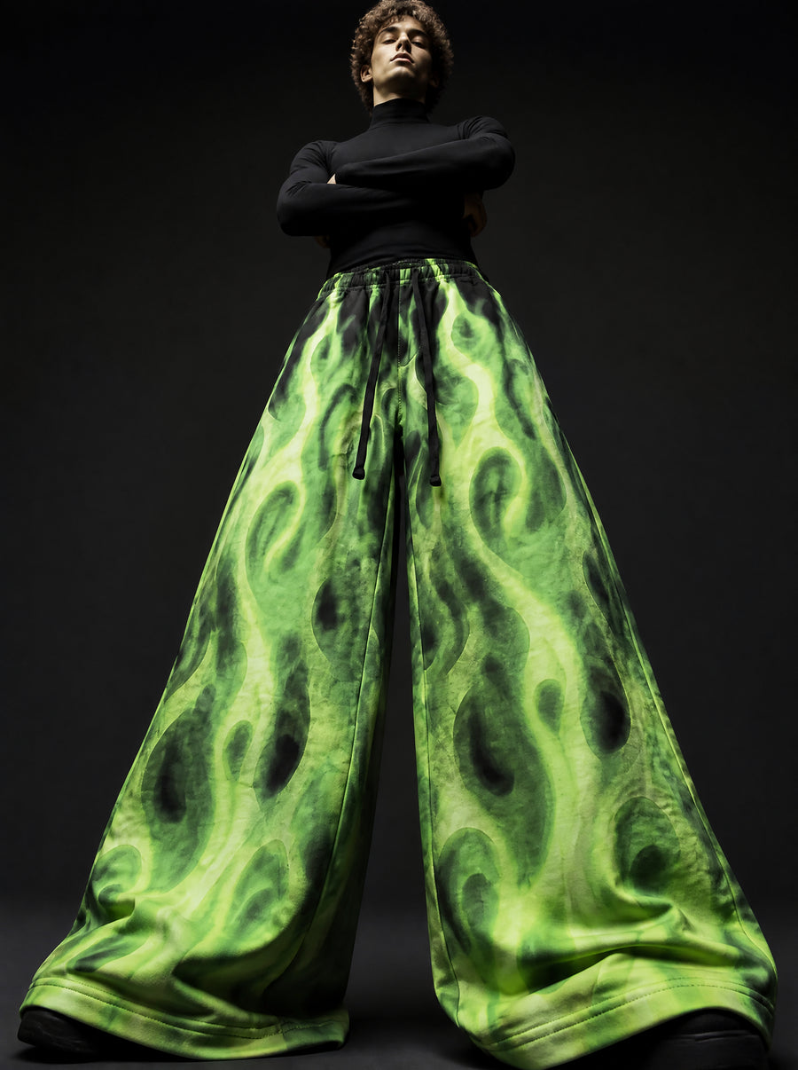 Neon Inferno Printed Baggy Pants
