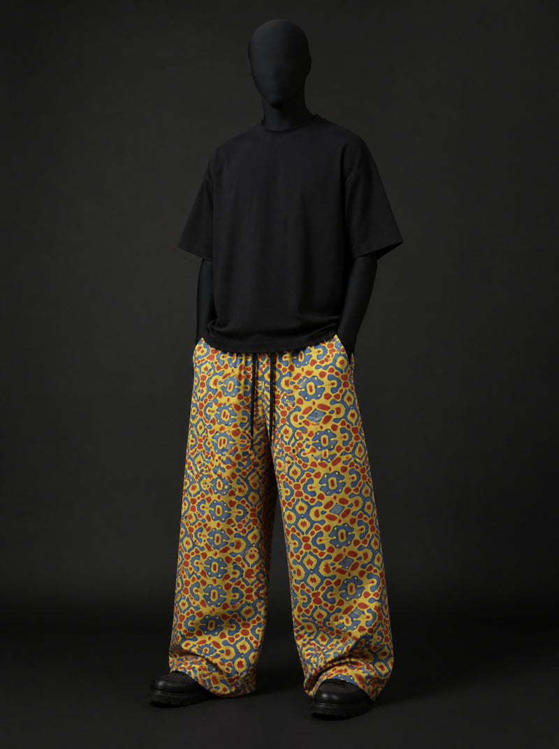 Neon Mosaic Baggy Pants