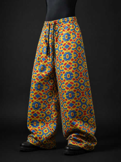Neon Mosaic Baggy Pants