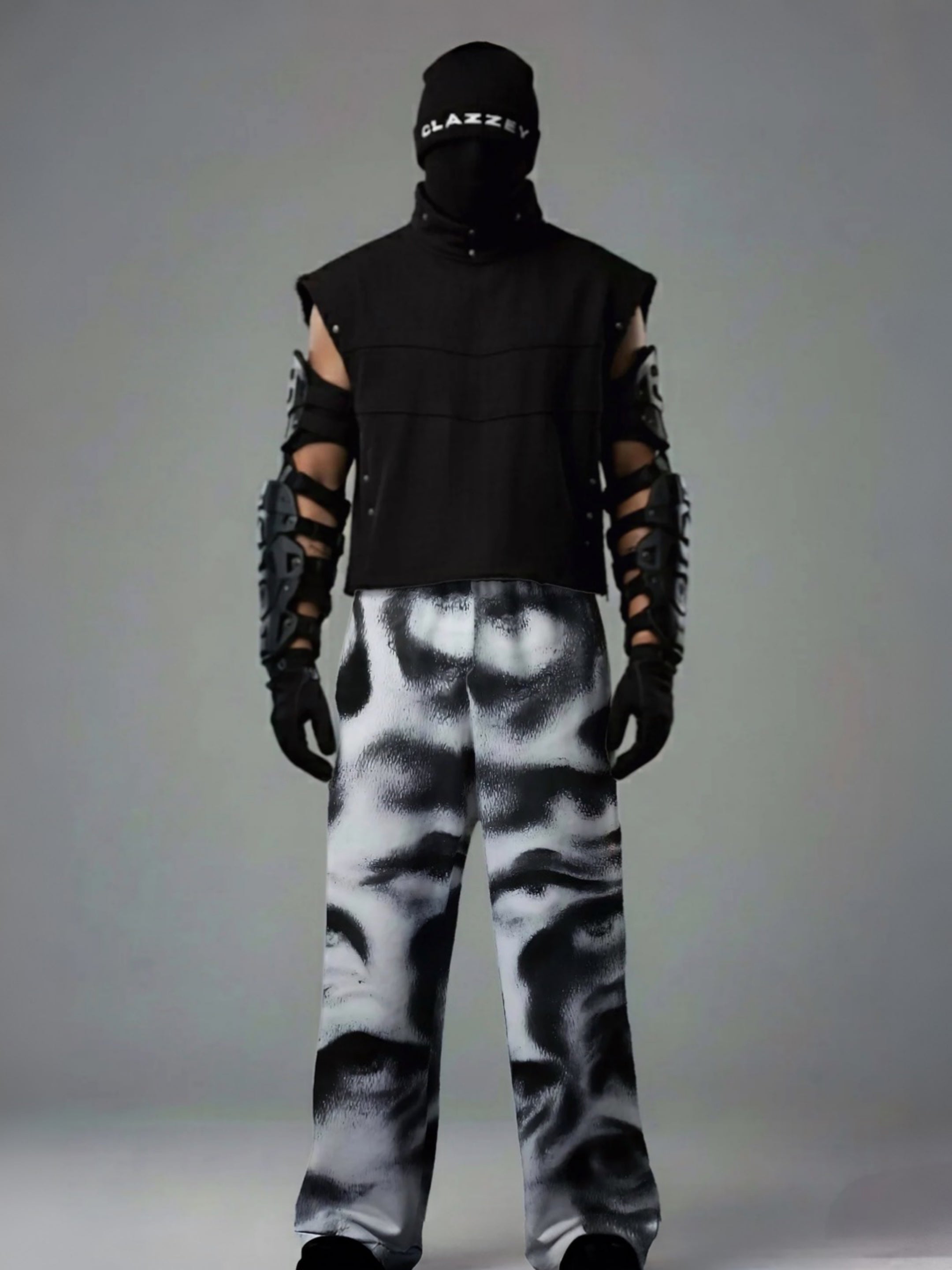 Noir Visage Printed Baggy Pants