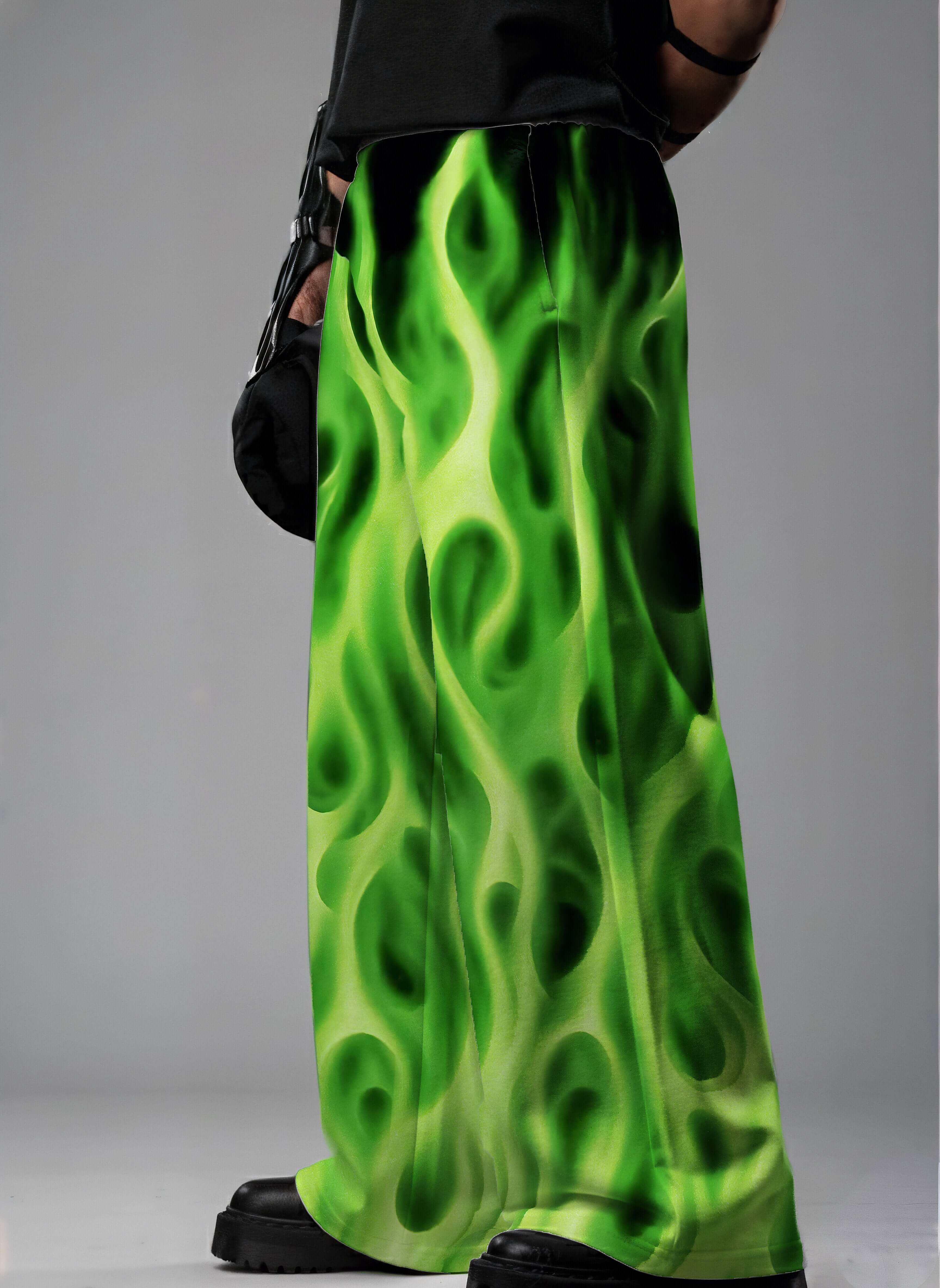 Neon Inferno Printed Baggy Pants