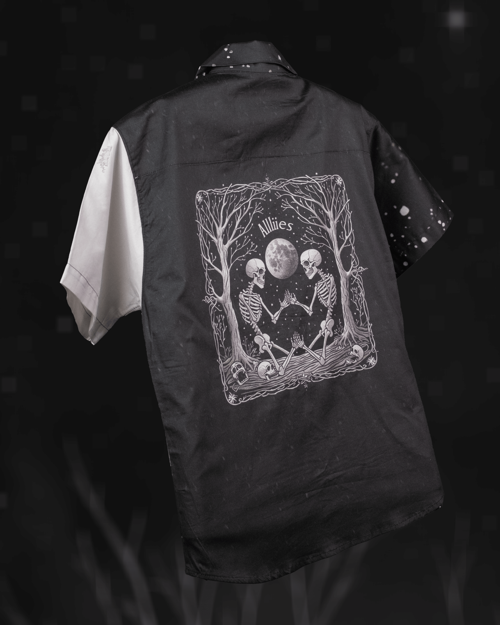 black and white color shirt for boys , comfortable fabric 