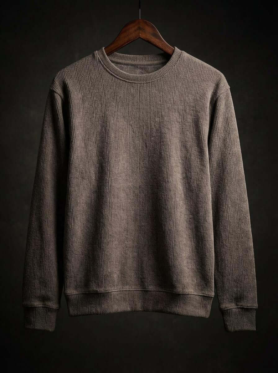 Daily Luxe Jacquard T-Shirt – Stone Grey