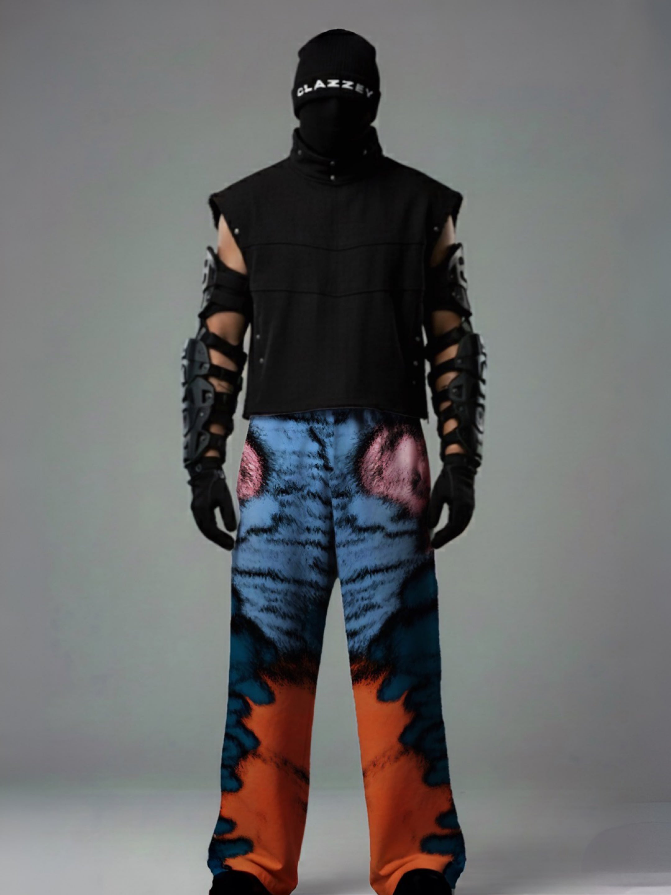 Azure Ember Abstract Printed Baggy Pants