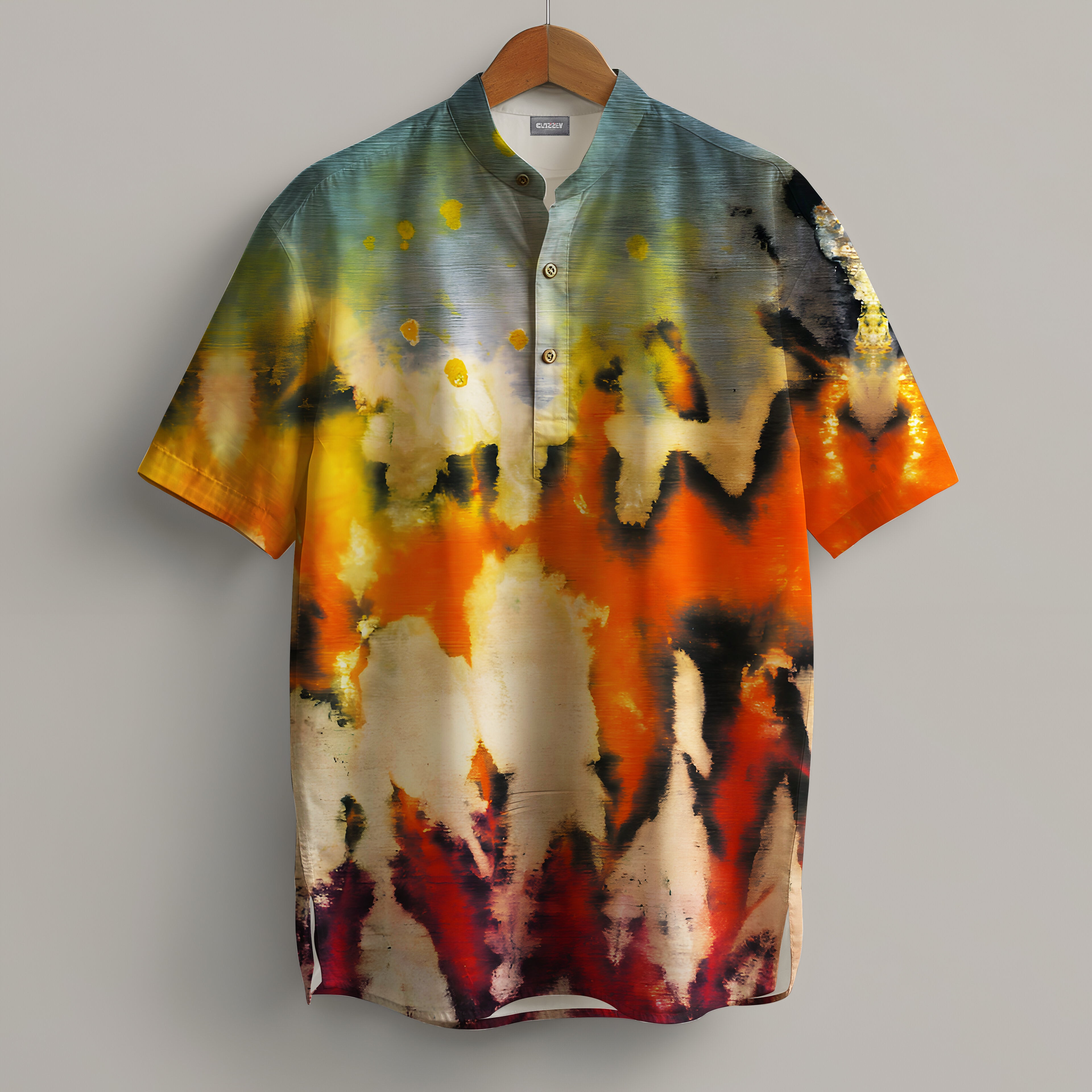 Abstract Fire Short Kurta