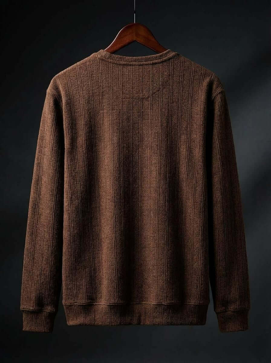 Daily Luxe Jacquard T-Shirt – Chestnut Brown
